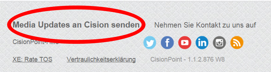Media Updates an Cision senden